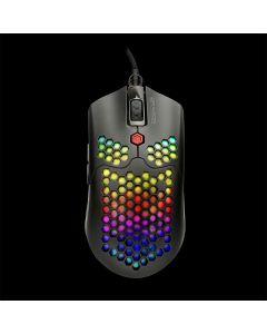 Dragon War ELE-G25-BK Ultra-Light Honeycomb RGB Gaming Mouse 12,000 DPI - Black