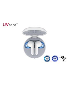 LG TONE Free HBS-FN7 True Wireless Bluetooth Earbuds with UVNano 99.9% Bacteria Free Wireless Charging Case - White