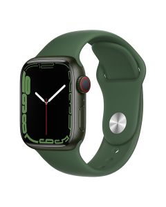 Apple Watch Series 7 GPS + Cellular, 41mm Green Aluminium Case with Clover Sport Band - Regular(MKHT3AE/A)